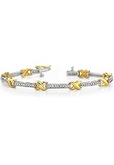 nice little white gold classic wavy link kids bracelet